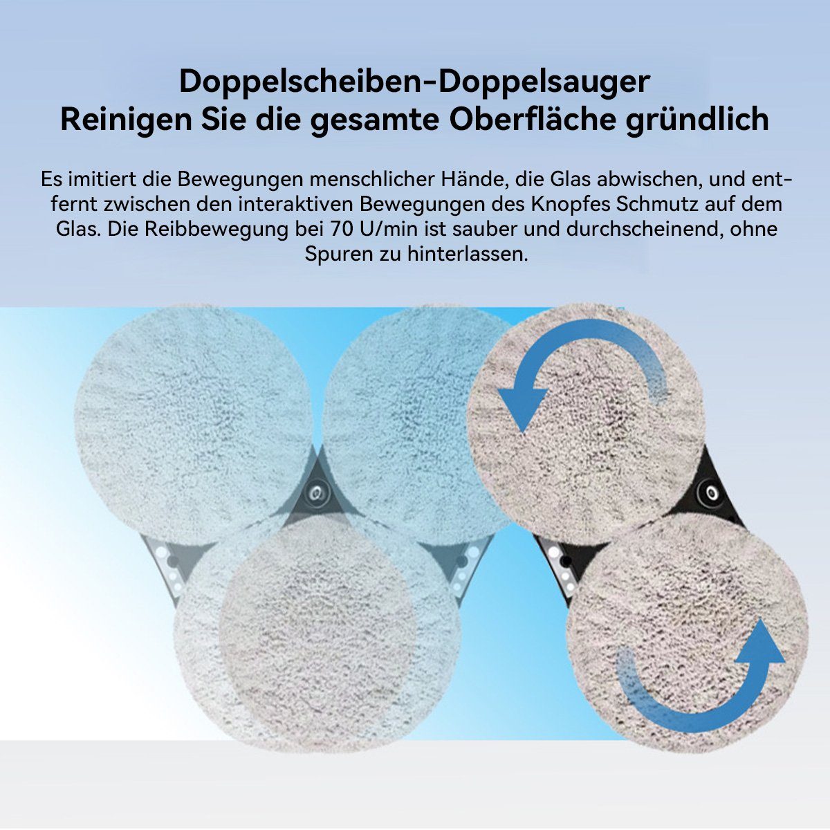 Welikera Fensterputzroboter Fenstersauger.Fensterreiniger Roboter,5600Pa,Mit 30 ml Wassertank