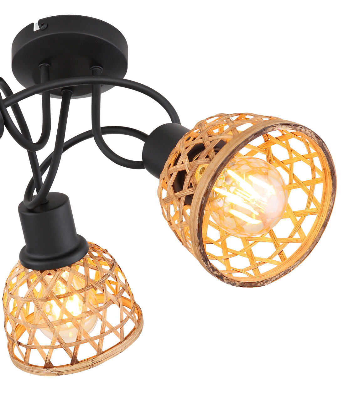 Globo Lighting - WENNA - Deckenleuchte Metall schwarz matt, 3x E27 LED