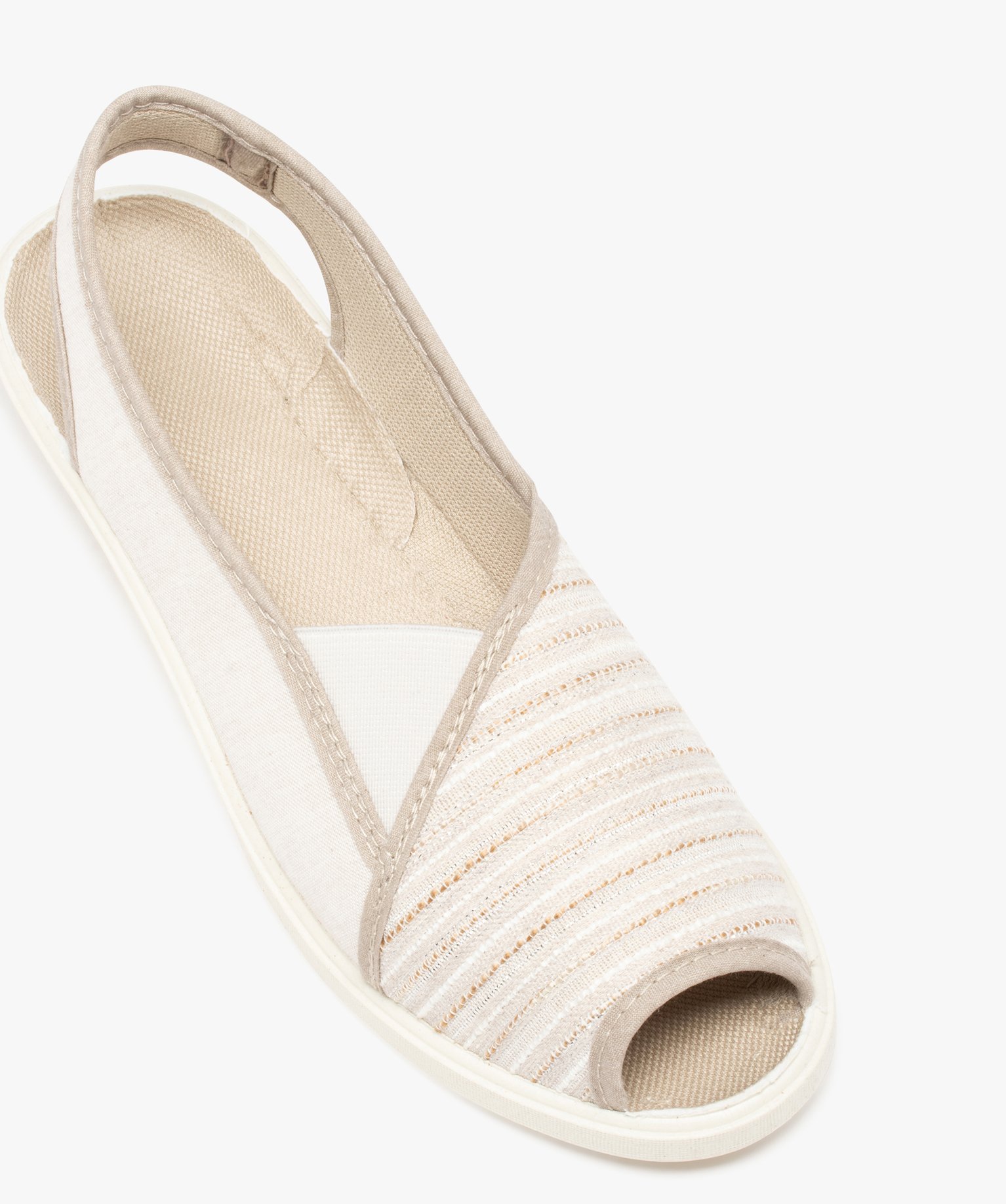 Chaussures femme spécial confort avec dessus en toile beige | GEMO