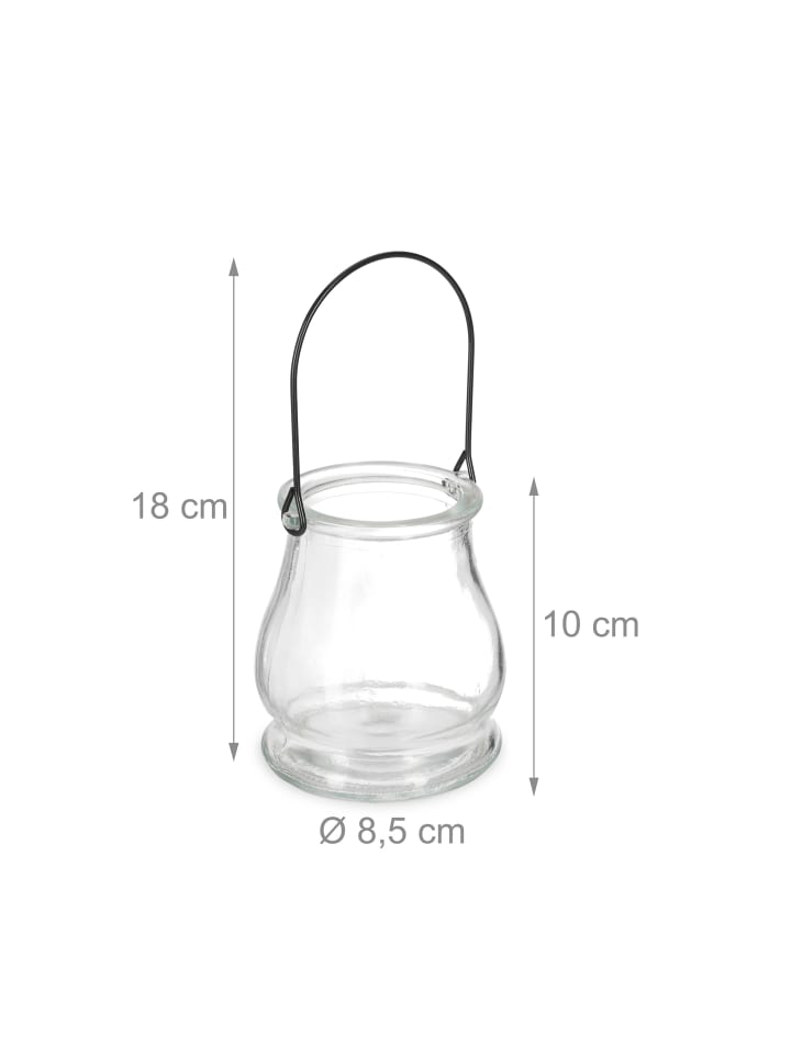 relaxdays 12x Windlicht in Transparent - (H)10 x Ø 8,5 cm günstig kaufen onesize