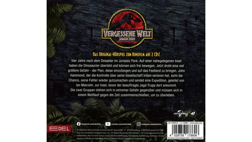 Das Hörspiel zum Kinofilm Jurassic Park-Vergessene Welt
