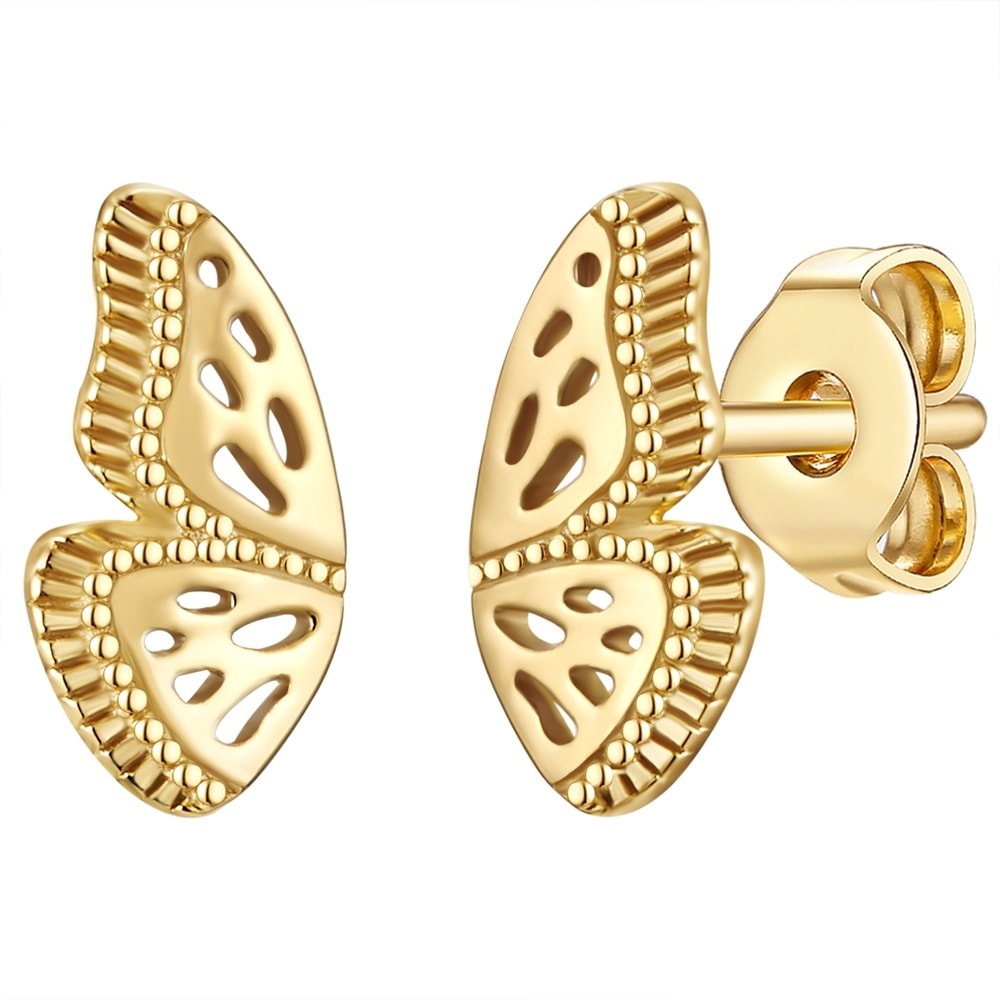 Glanzstücke München Puces d'oreilles en argent Papillon Argent sterling en Or jaune Boucles d'oreilles