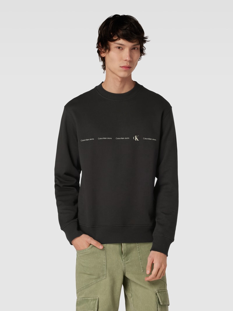 Sweatshirt mit Logo-Print Modell 'REPEAT' in black