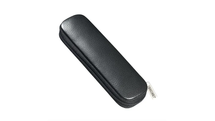 ONLINE Lederetui Zipper schwarz für 2 Stifte