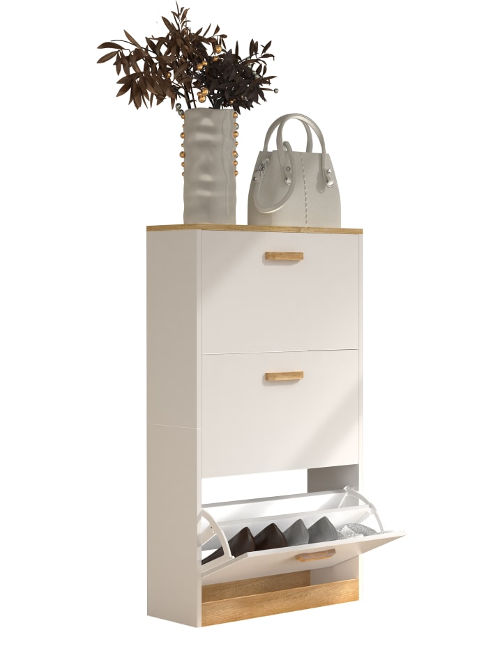 VCM  Holz Schuhregal Schuhschrank Schuhkipper Halom M in Weiß günstig kaufen onesize