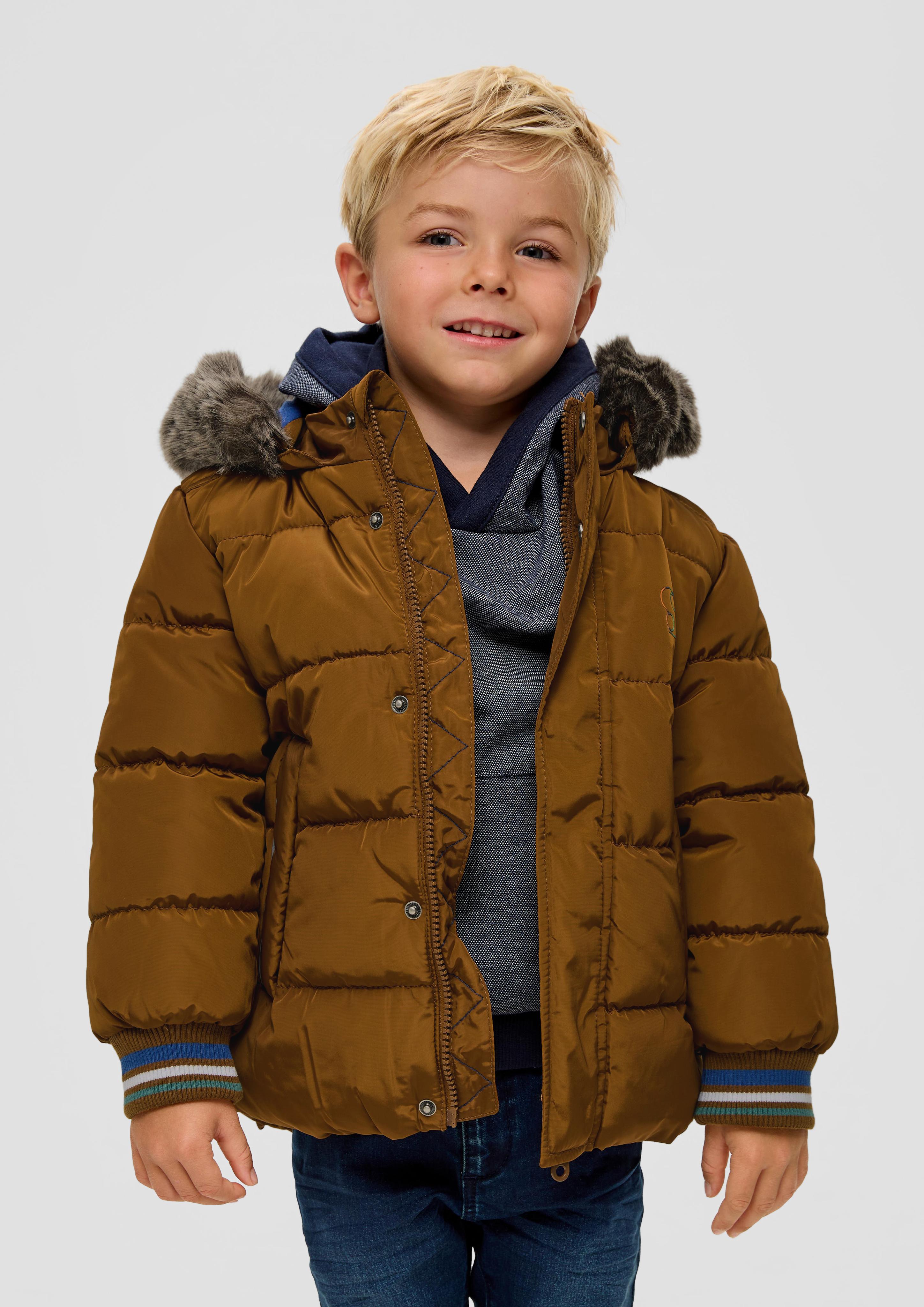 Steppjacke mit abnehmbarem Kunstfell  2132278-8743