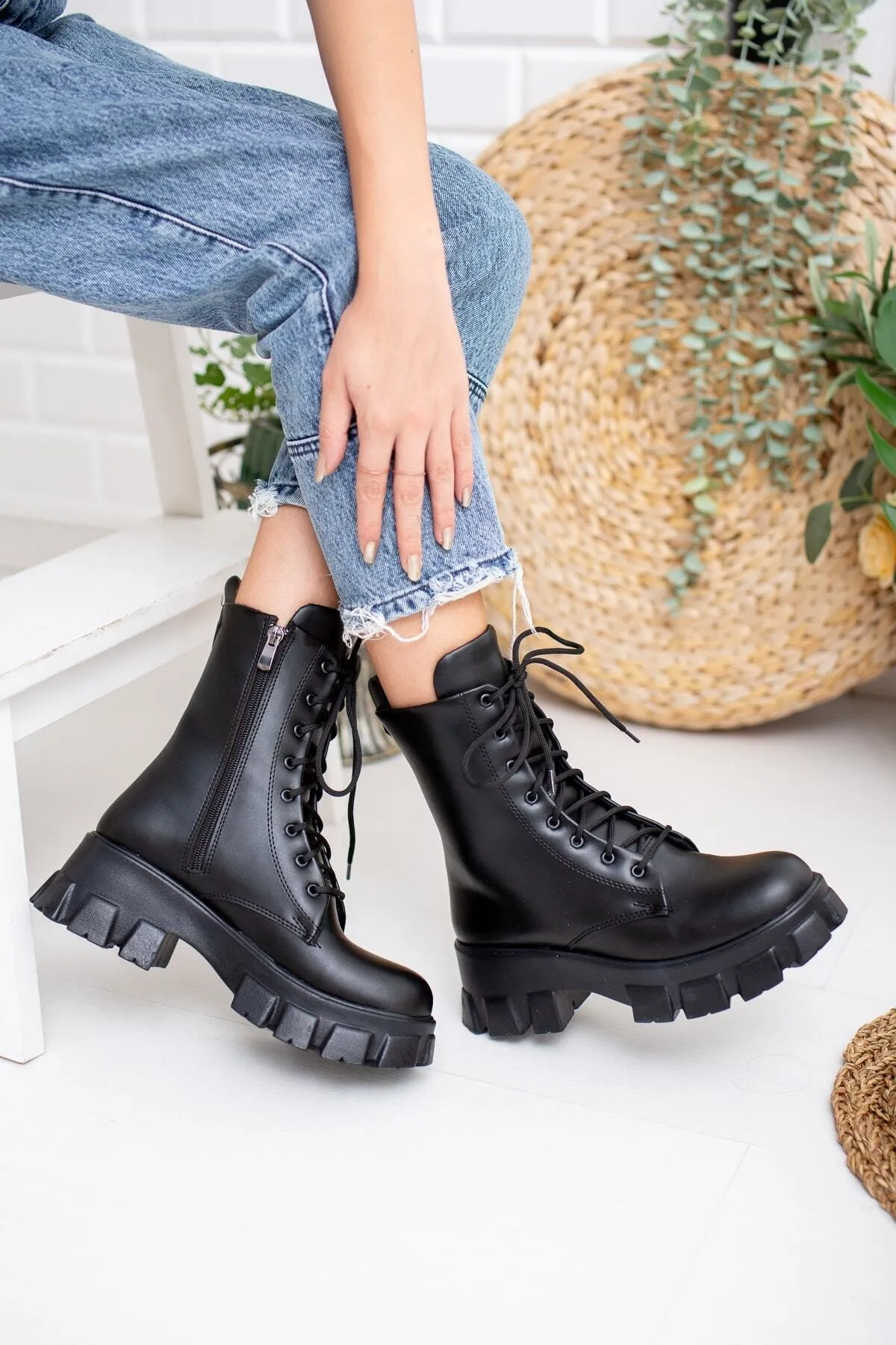 Moda Değirmeni  Schwarze Damenstiefel Bg1001-116-0002