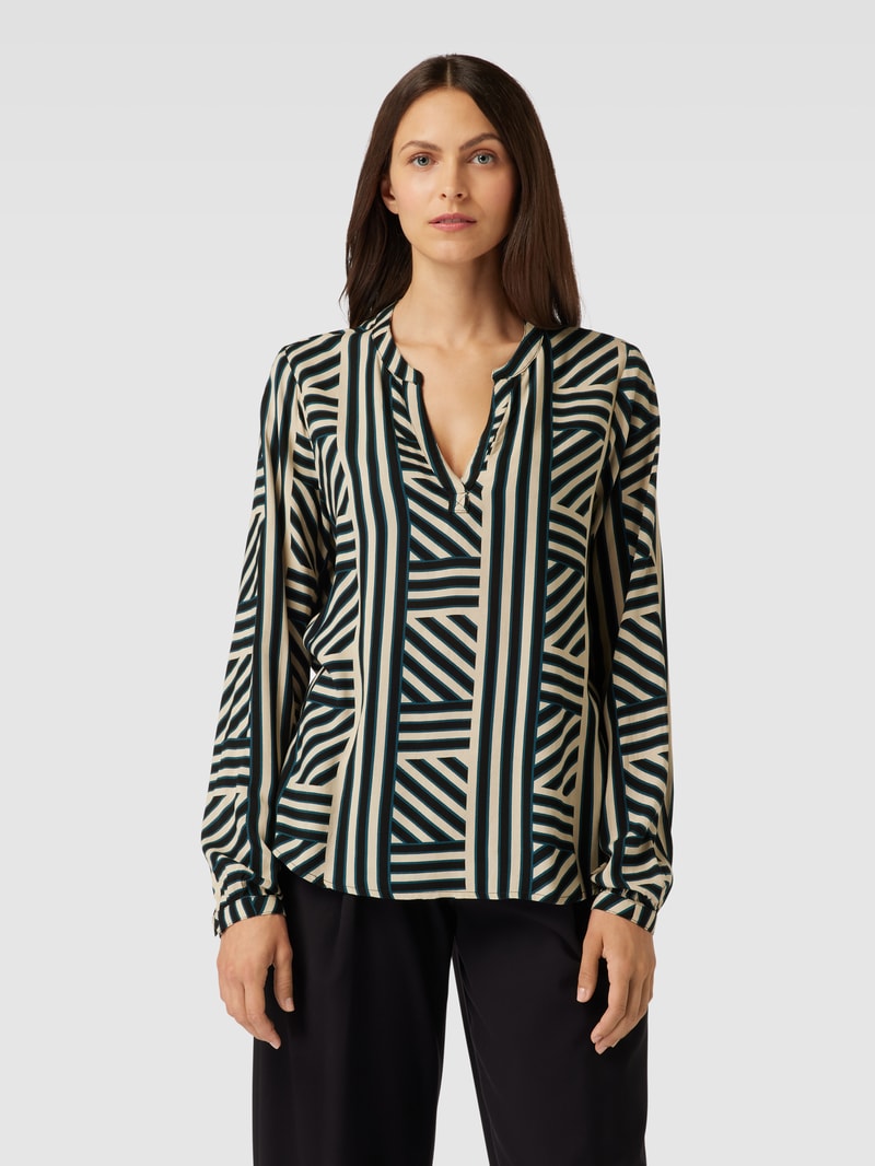 Bluse aus Viskose mit Allover-Muster Modell 'kenny' in schwarz