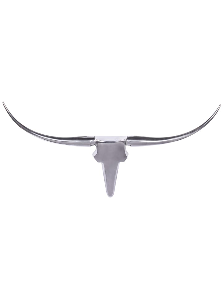 KADIMA DESIGN Bull Geweih L Wanddekoration 125cm breit Alu Aluminium silber in Silbern günstig kaufen