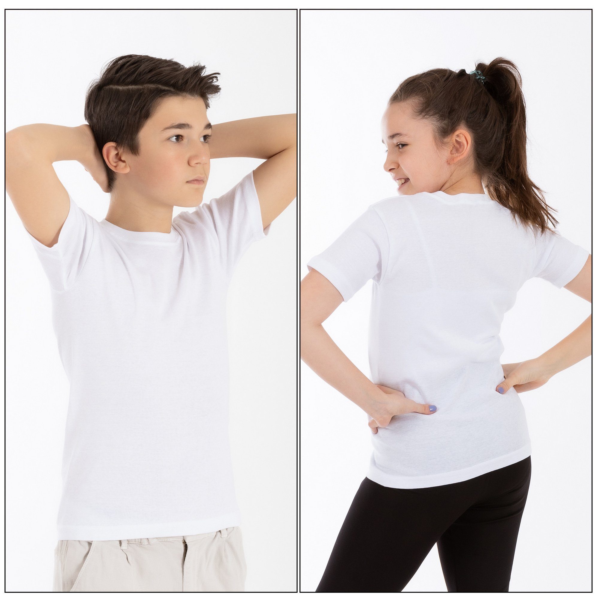LOREZA Unterhemd Jungen & Mädchen Unterhemden Kurzarm Shirt - T-Shirt 100% Baumwolle (Spar-Packung, 6-St)