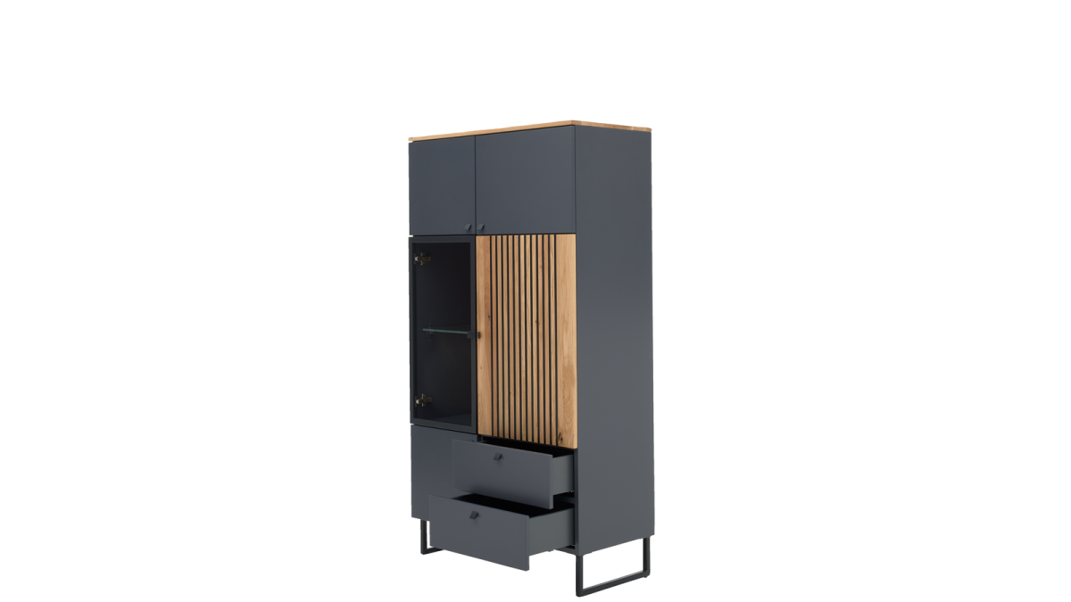 Interliving Highboard Quarzgrau