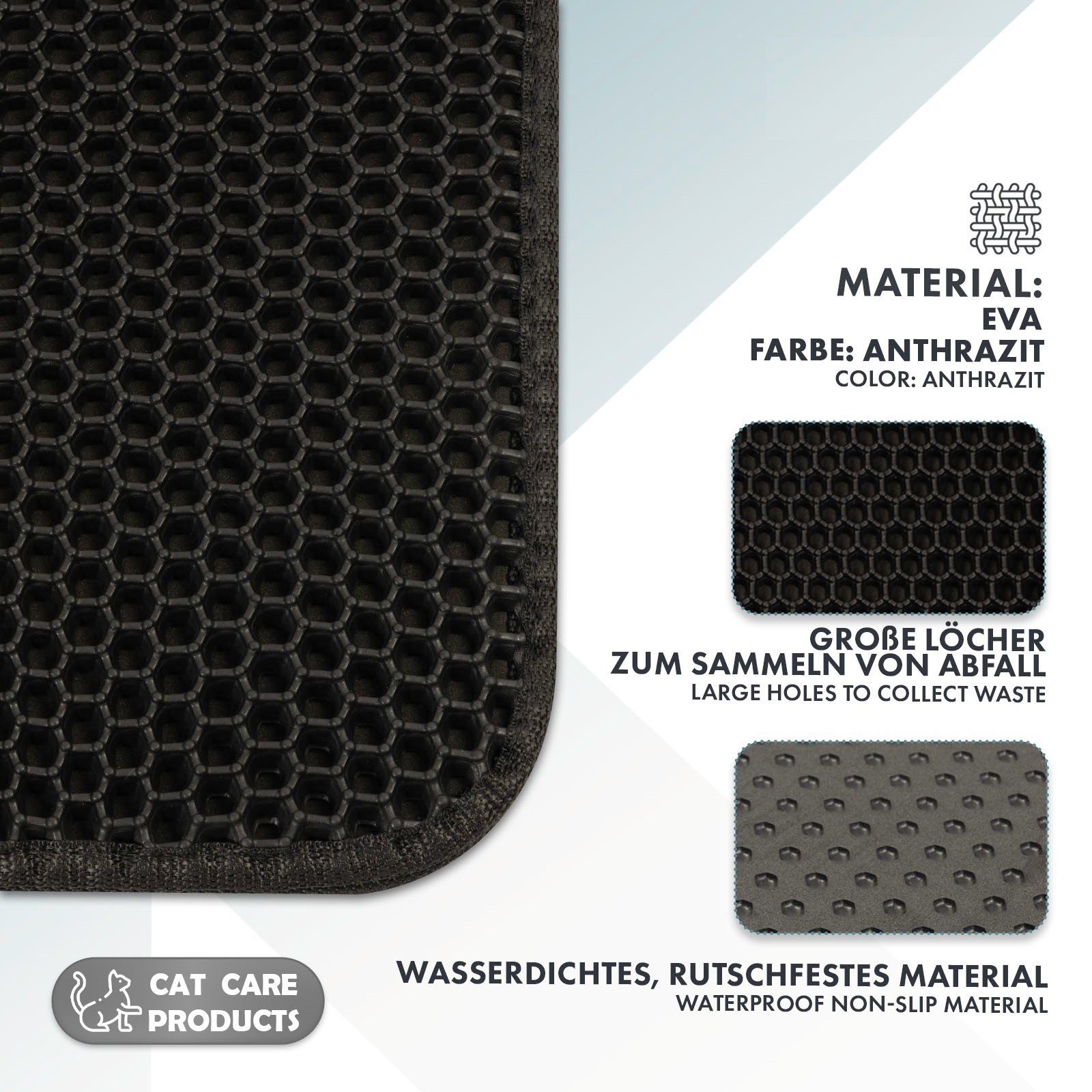 Kubus Katzentoilette Katzenstreumatte Kira, Doppelschichtiges Waben-Design, Verschiedene Farben