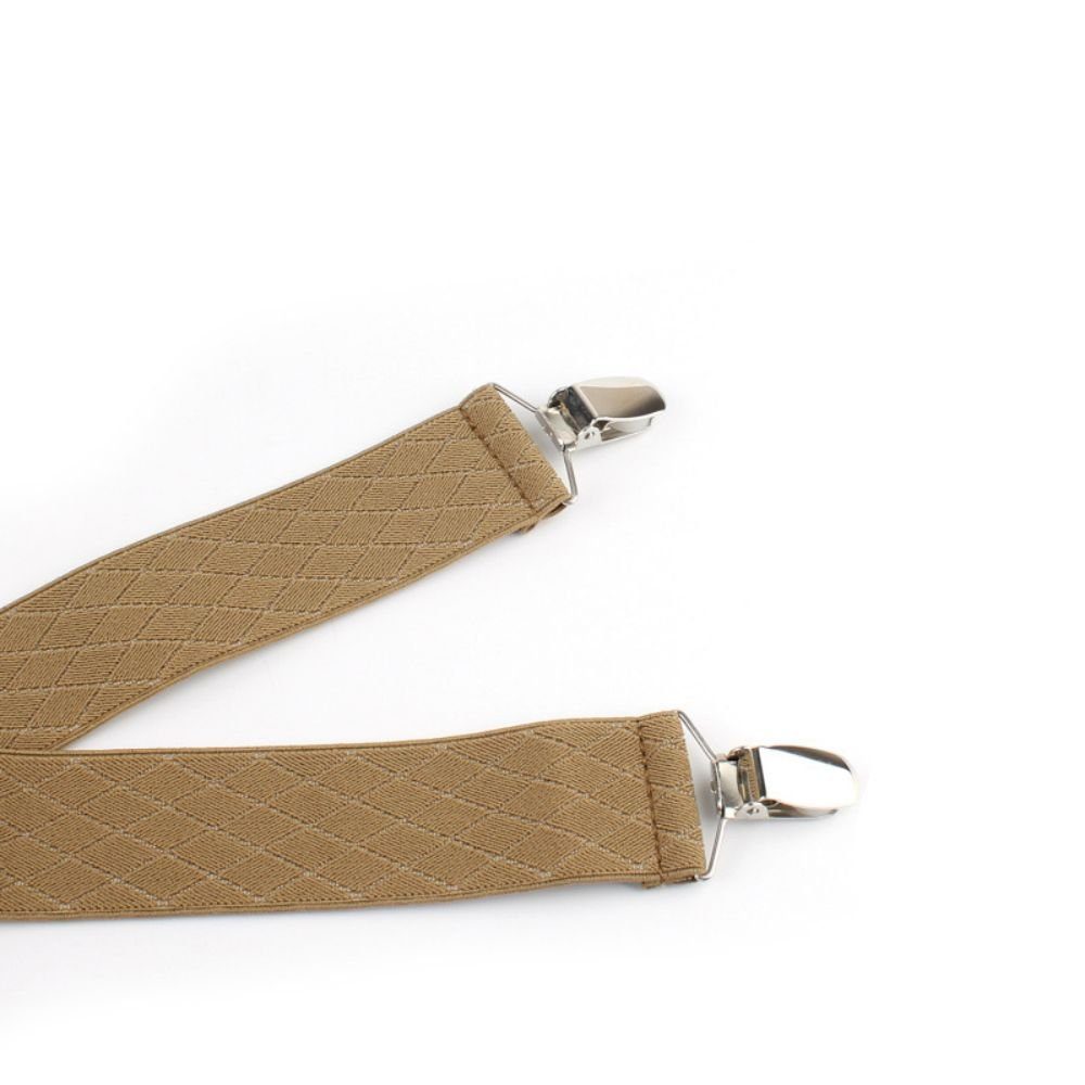 SCOSPORT Hosenträger Herren 4 Clips X-Form Elastisch 3.5cm Breit Hosenträger (Verschiedenen Farben, 1-St., Polyesterseide mit Gummibändern) Elastisch