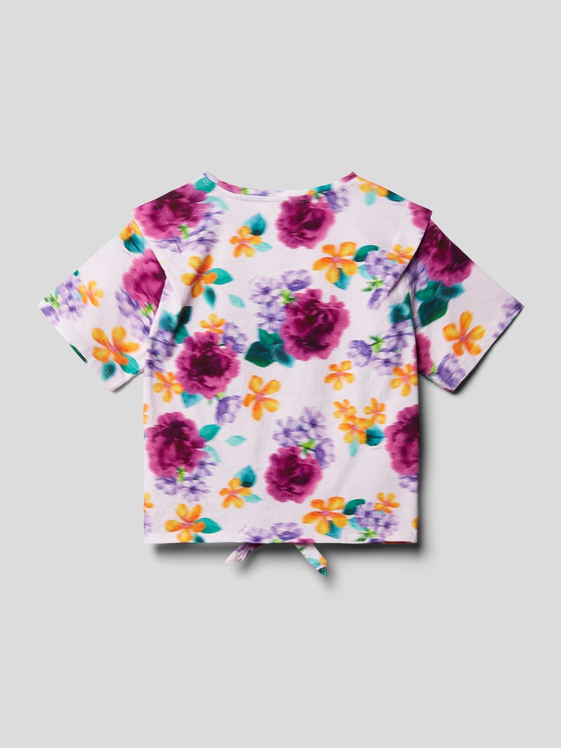 T-Shirt mit floralem Allover-Muster Modell 'HAMMY' in flieder