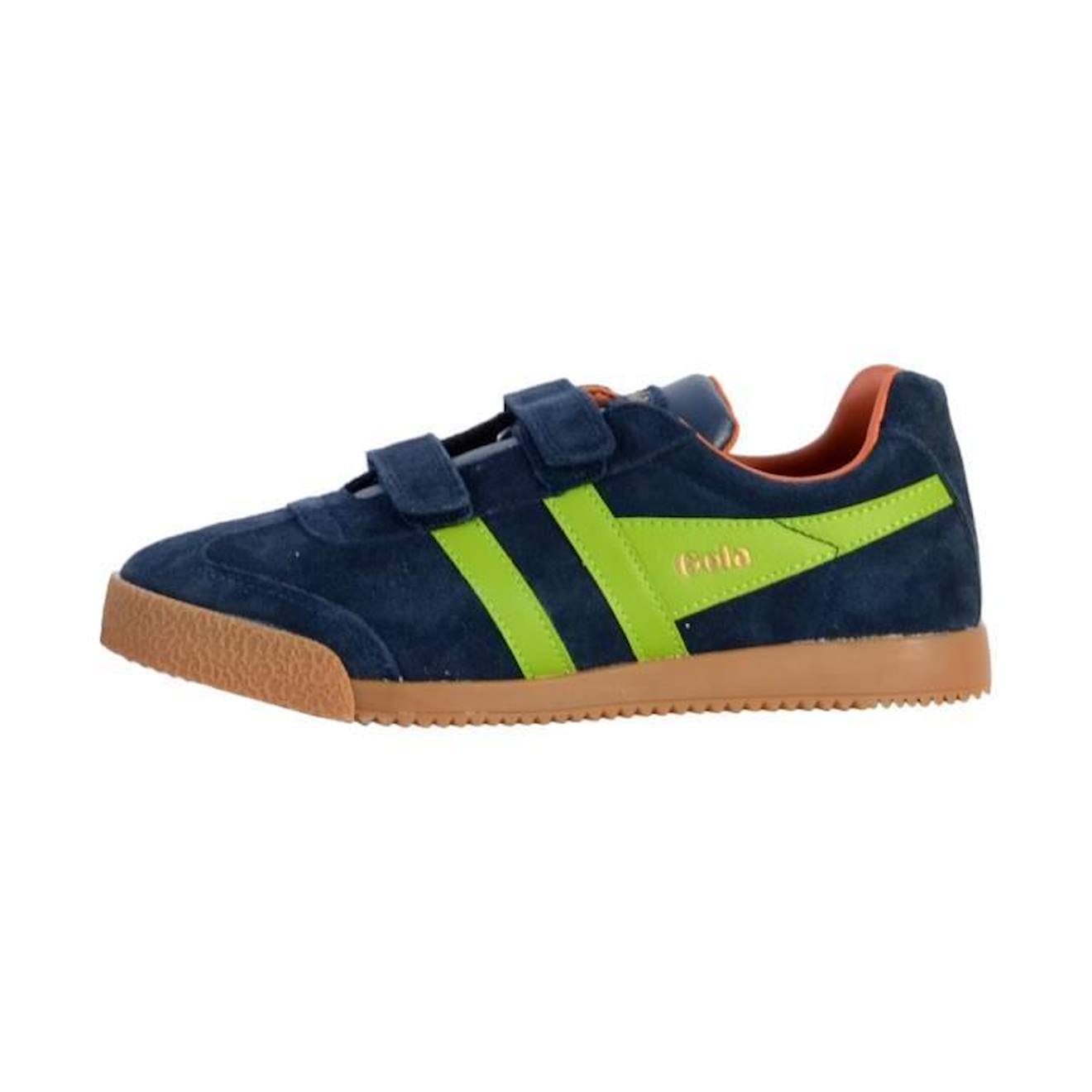 Basket Cuir Enfant Gola Barrier Strap bleu