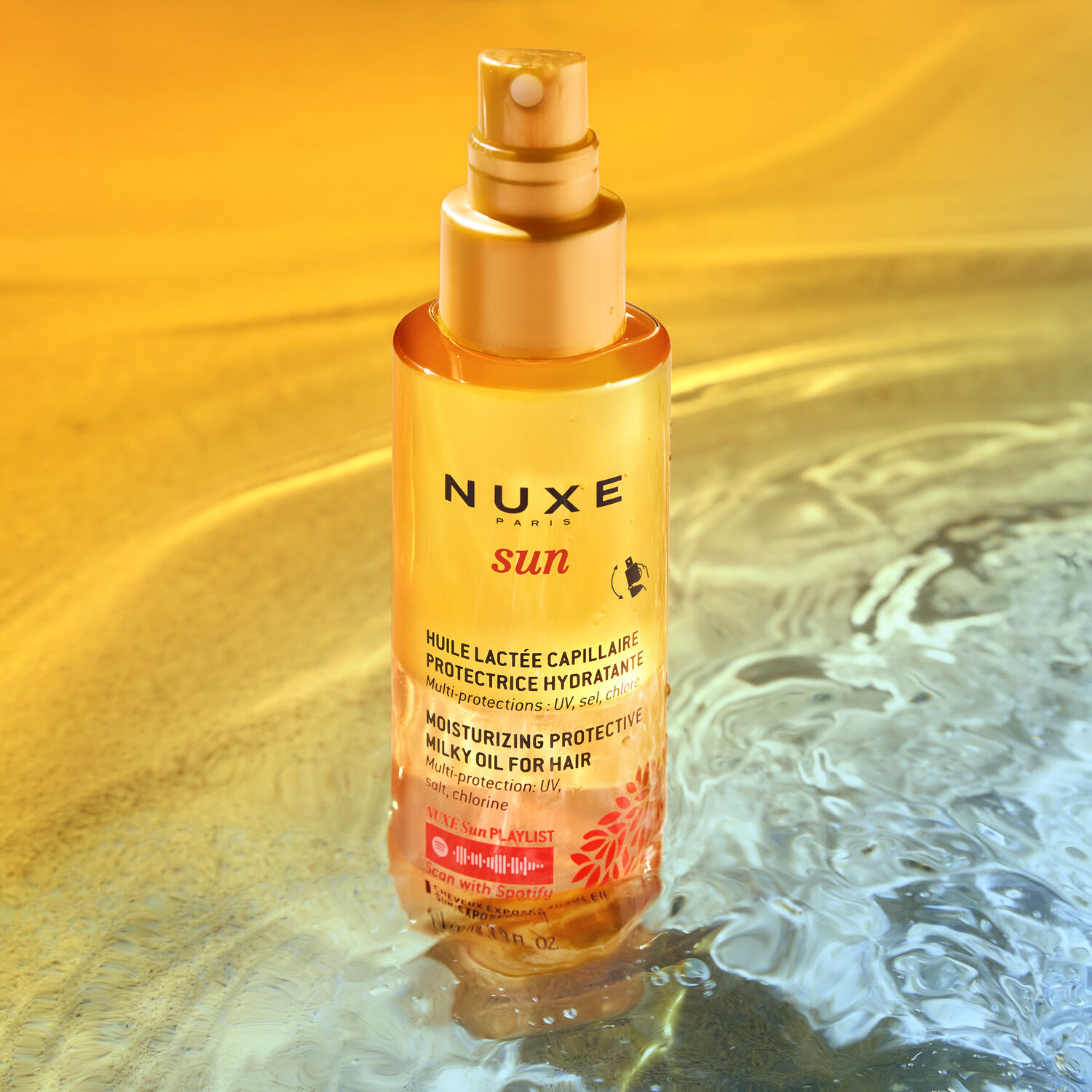 Nuxe Huile Lactée Capillaire Protectrice Hydratante Nuxe Sun - Tous types de cheveux - 100ml
