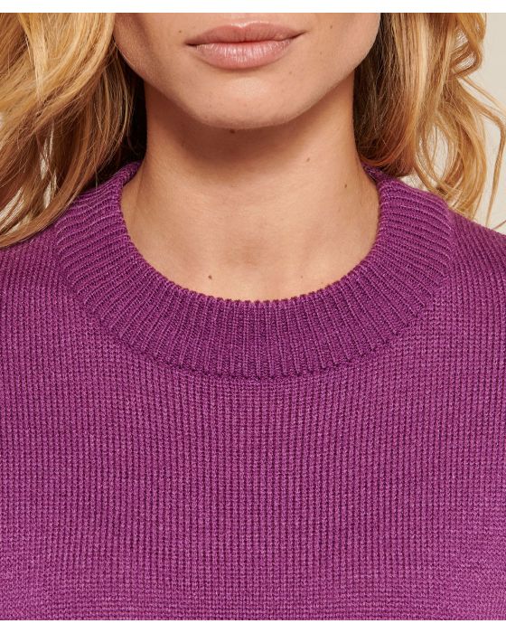 Pull col rond maille jersey