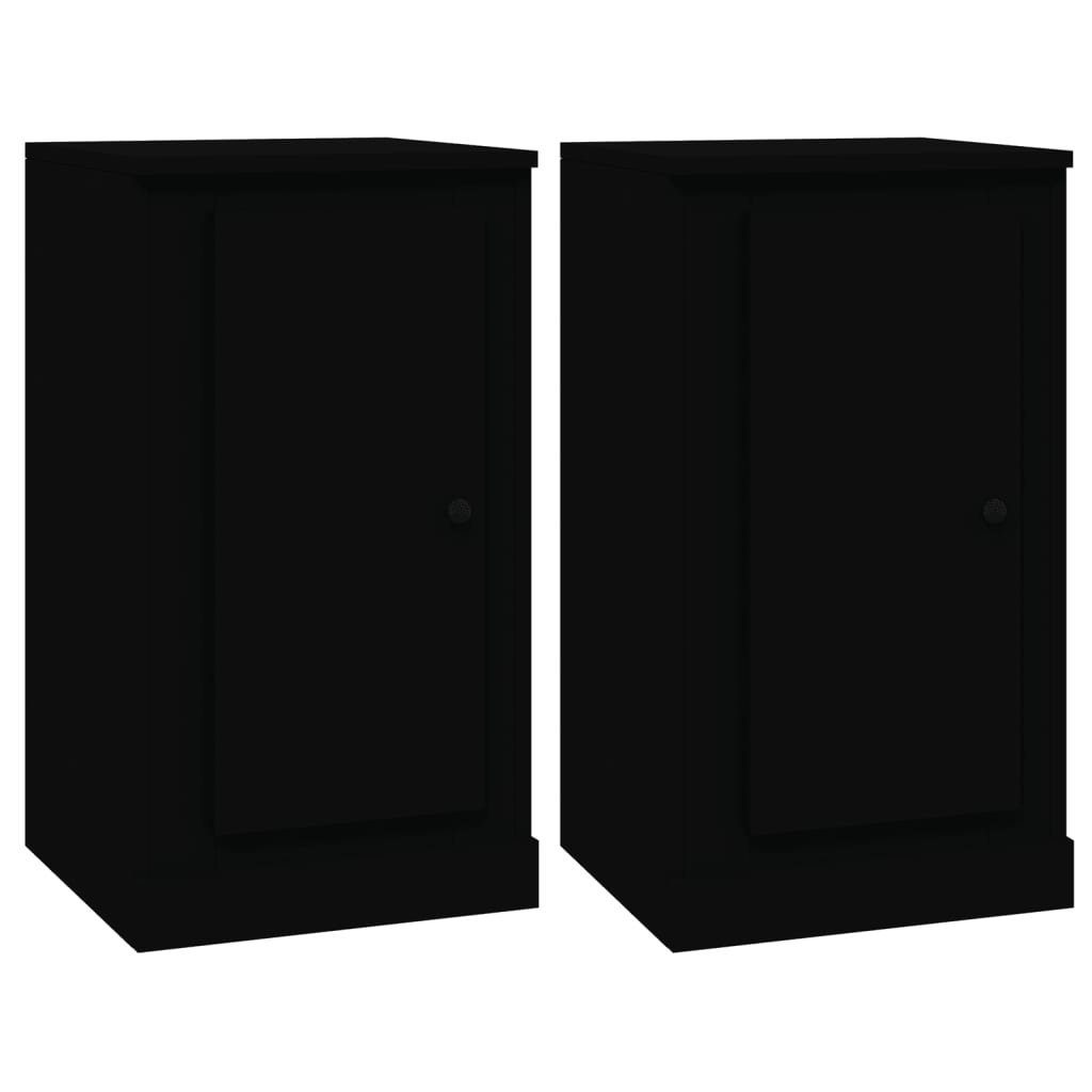 vidaXL Anrichte Sideboards 2 Stk Schwarz 37,5x35,5x67,5 cm Holzwerkstoff Kommode