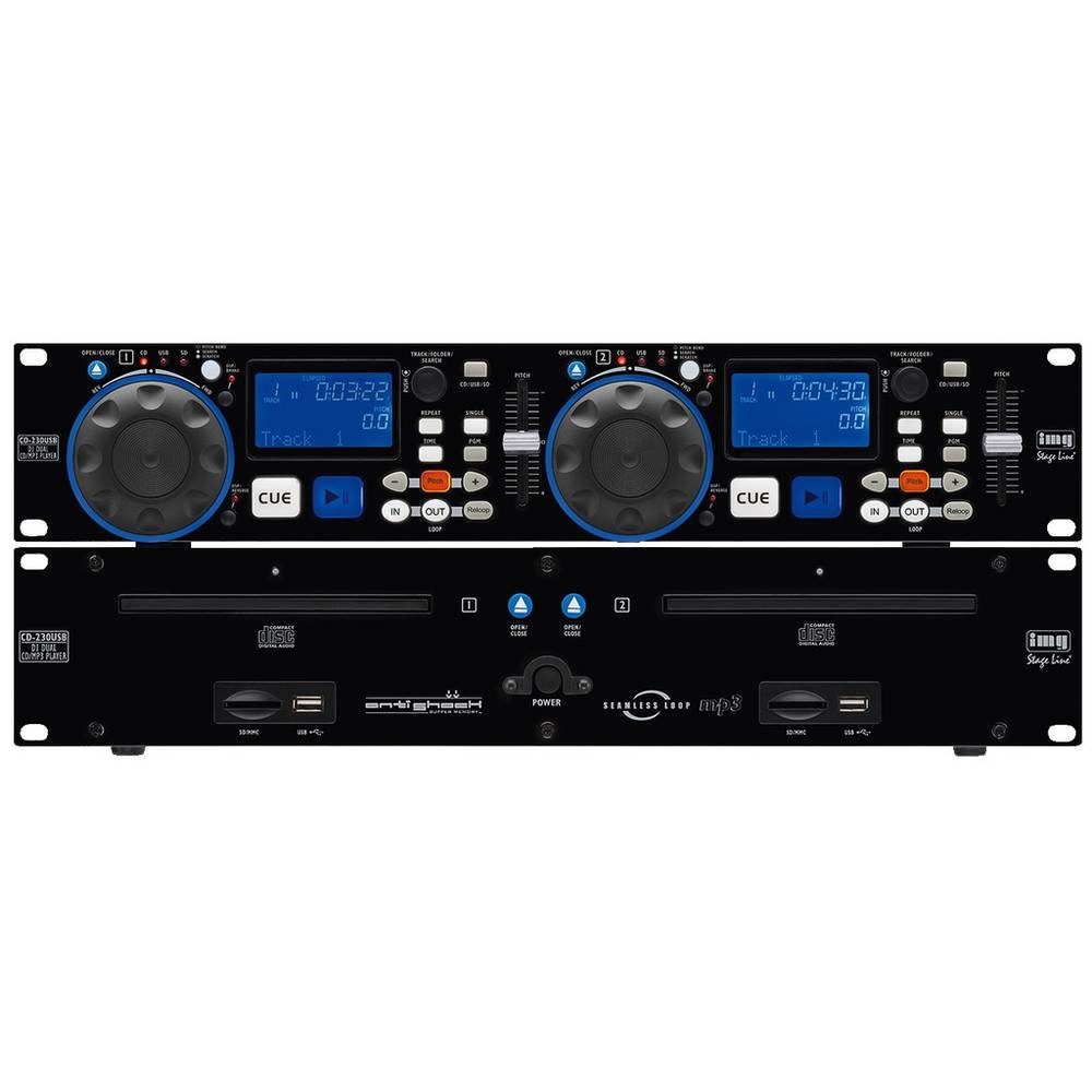 IMG STAGELINE DJ-Dual-CD- und MP3-Spieler DJ-CD-Player