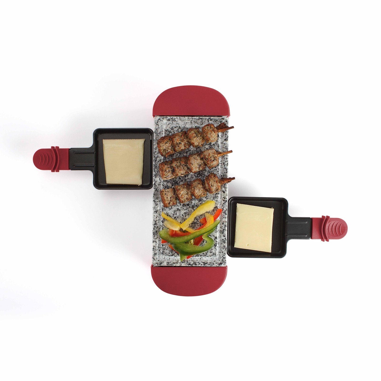 LIVOO Raclette LIVOO Raclette Grill für 2 Personen Granitplatte Raclettegrill, 2 Raclettepfännchen, 350,00 W, 2 Raclettepfännchen, Anti-Rutsch-Füße, Granitplatte, Ein-/ Ausschalter