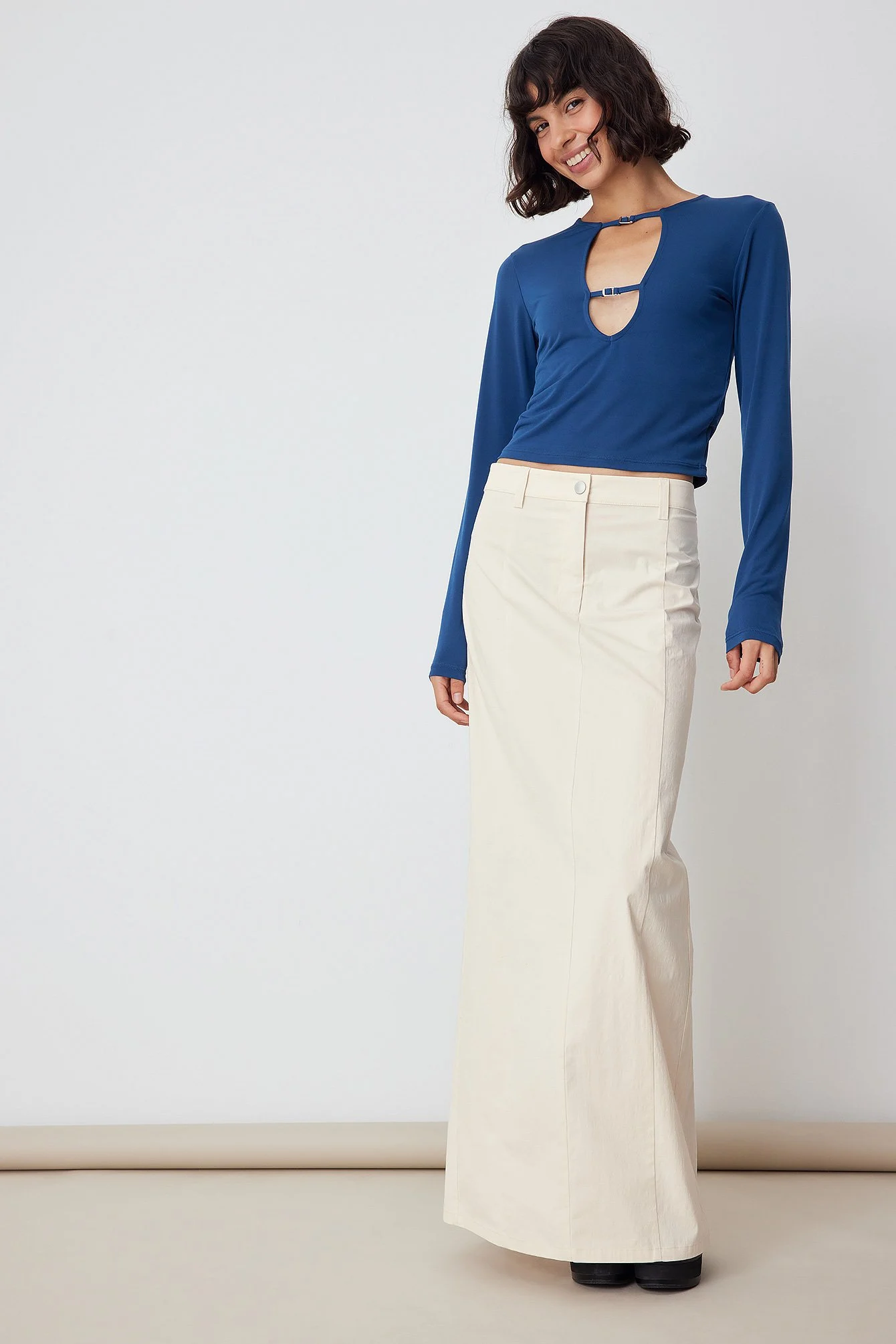 Jersey-Top mit Schnallendetail