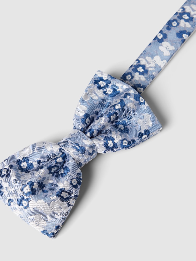 Fliege und Einstecktuch im Set mit Allover-Muster in marineblau