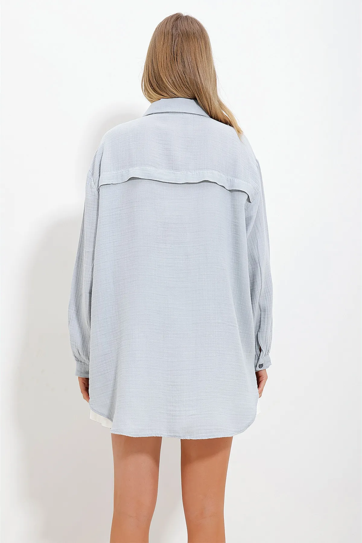 Trend Alaçatı Stili  Hemd - Grau - Regular Fit