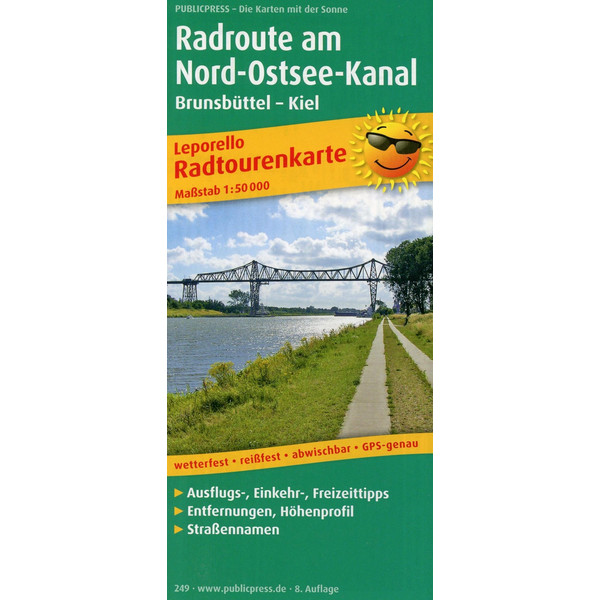 Radwanderkarte Radroute Nord-Ostsee-Kanal 1 : 50 000 - Fahrradkarte