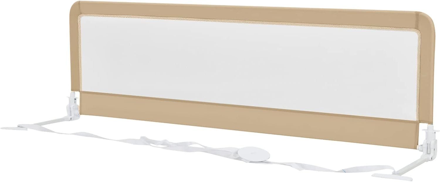 KOMFOTTEU Bettschutzgitter klappbar, mit Sicherheitsgurten, 180 cm x 56 cm
