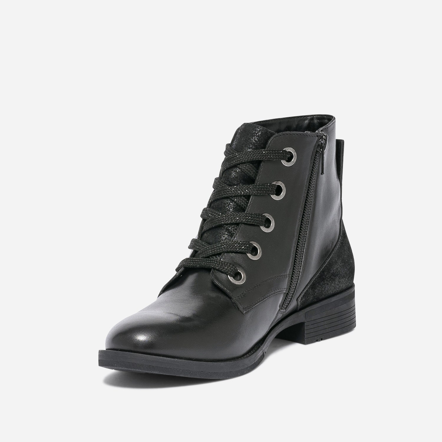 Bottine noire éco-conçue en cuir