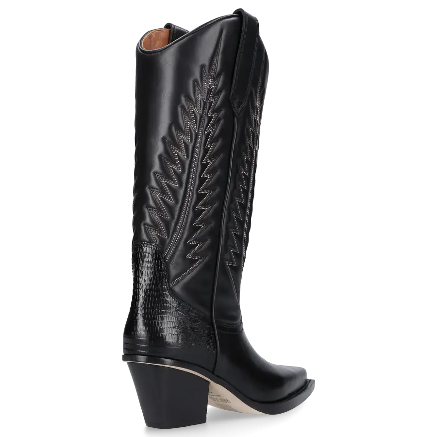 Paris Texas - Cowboystiefel TEXAN KNEE Kalbsleder - schwarz