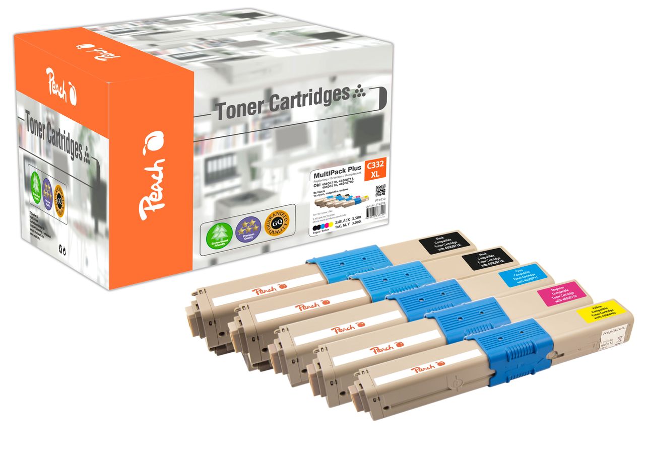 Peach Spar Pack Plus Tonermodule ersetzt Oki 46508712*2, 46508711, 46508710, 46508709