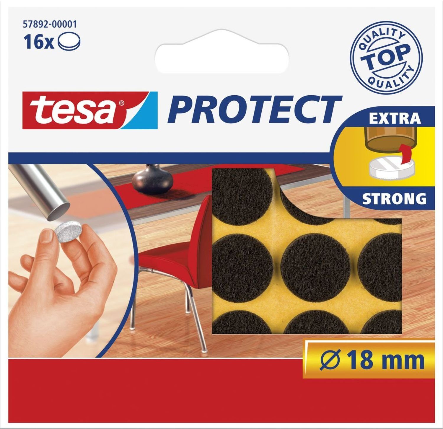 tesa Kugelschreiber tesa Protect Filzgleiter rund 18mm braun 16St.