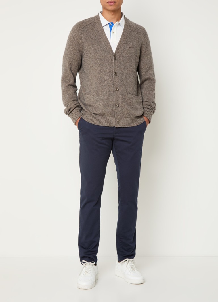 Gant Fine-knit cardigan in alpaca wool blend