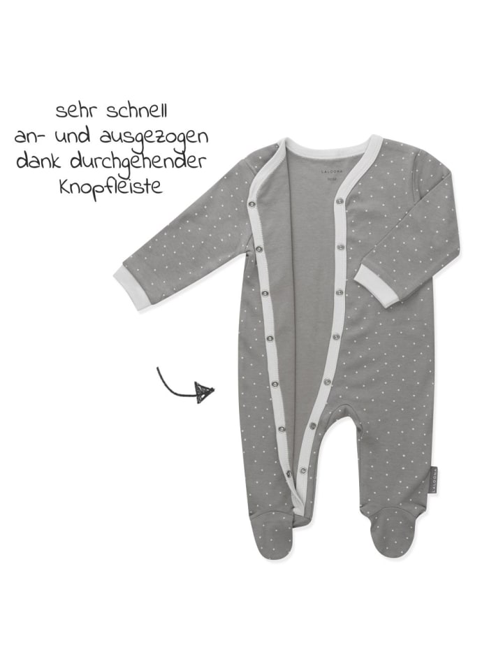 LaLoona Schlafanzug 2er Pack Strampler Pyjama Einteiler - Grau in grau günstig kaufen