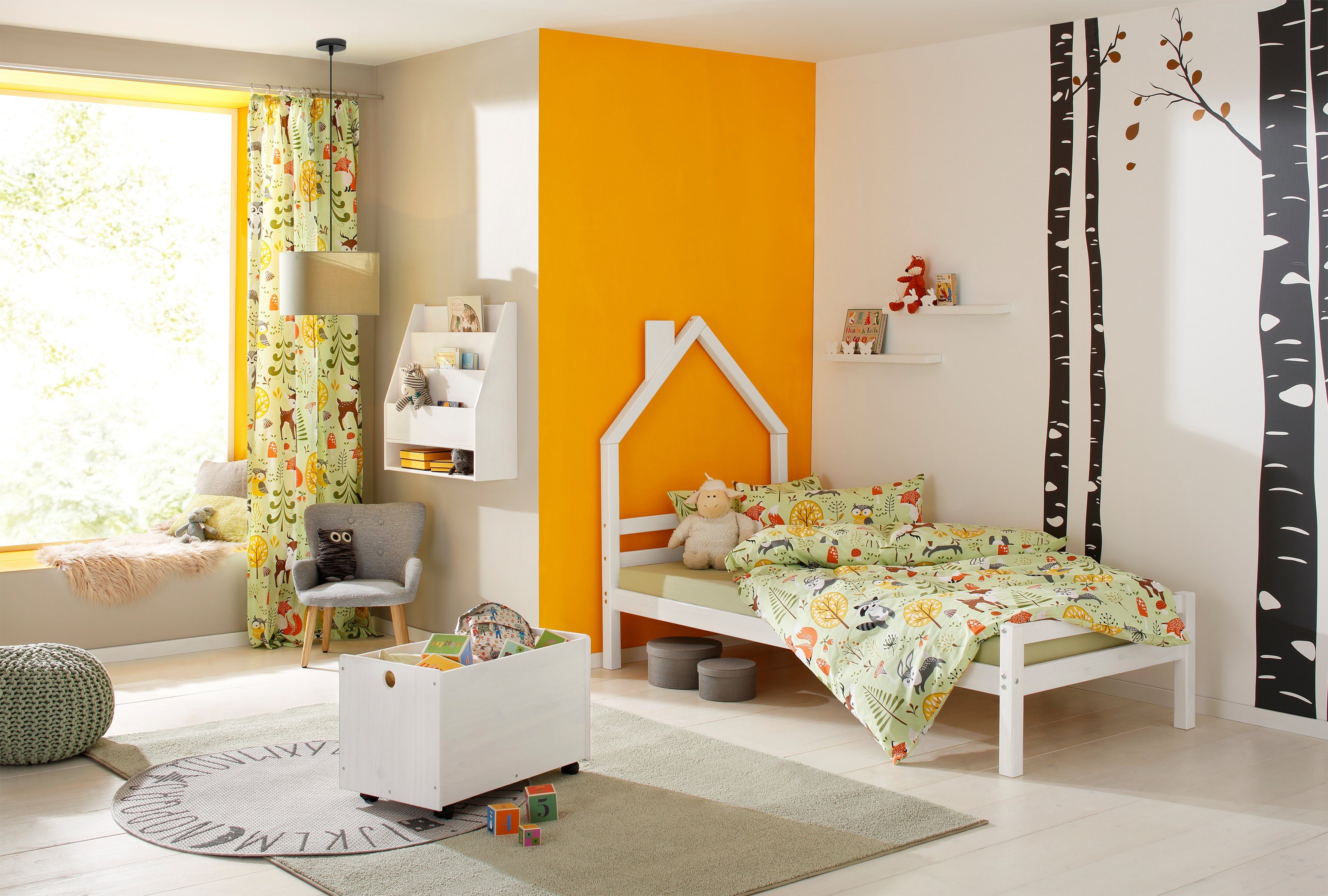 Lüttenhütt Kinderregal Alpi, 1-tlg., Wandregal aus Kiefernholz, Wandmontage, Farbvarianten, Breite 70 cm