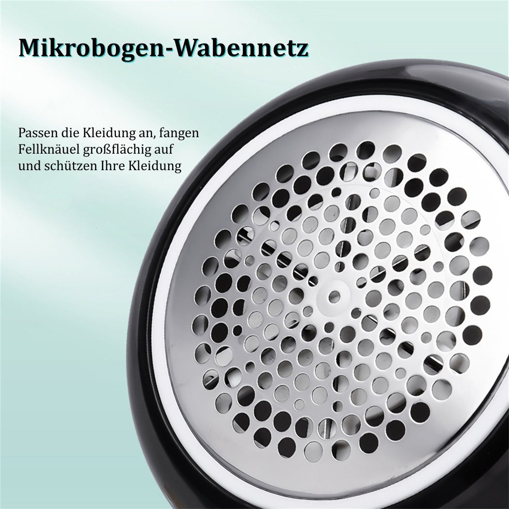 CkeyiN Fusselrasierer Elektrisch Haarballentrimmer, mit 6 Klingen, Mikrobogen-Wabenmessernetz aus rostfreiem Stahl