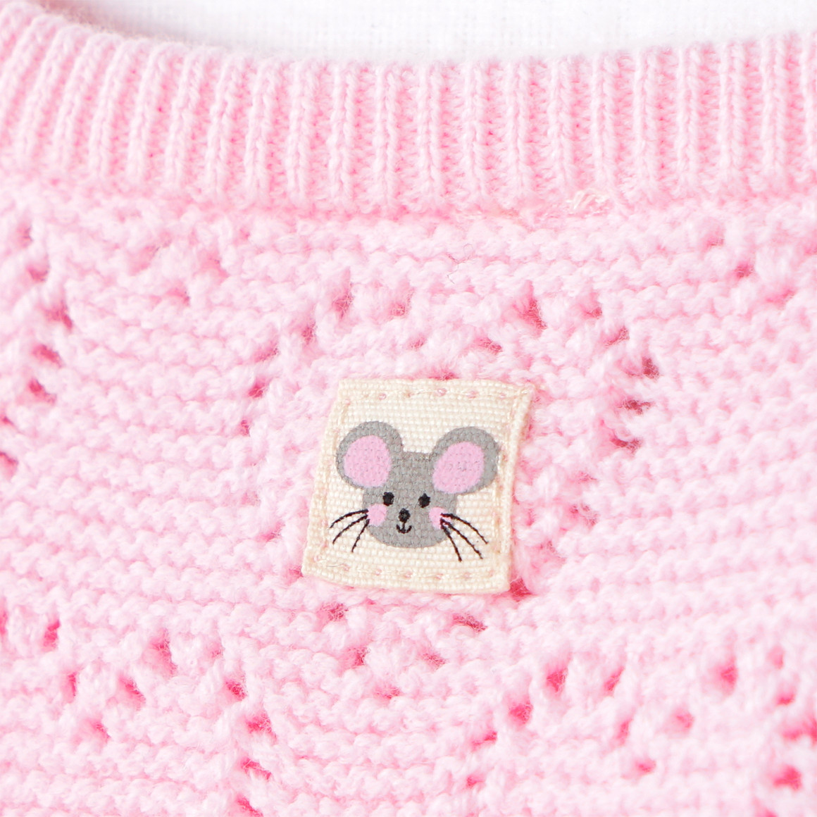 Baby Strickpullover mit Ajour-Muster