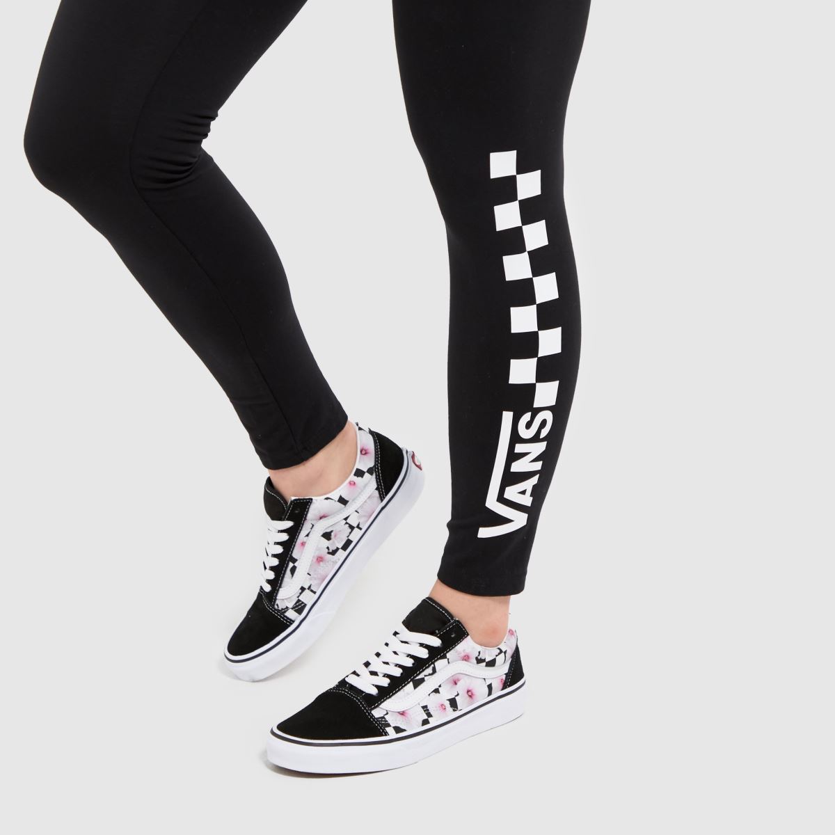 Vans – Svarta och vita leggings med chalkboardmönster