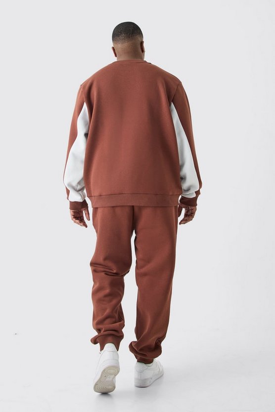 Plus Colorblock Man Sweatshirt-Trainingsanzug
