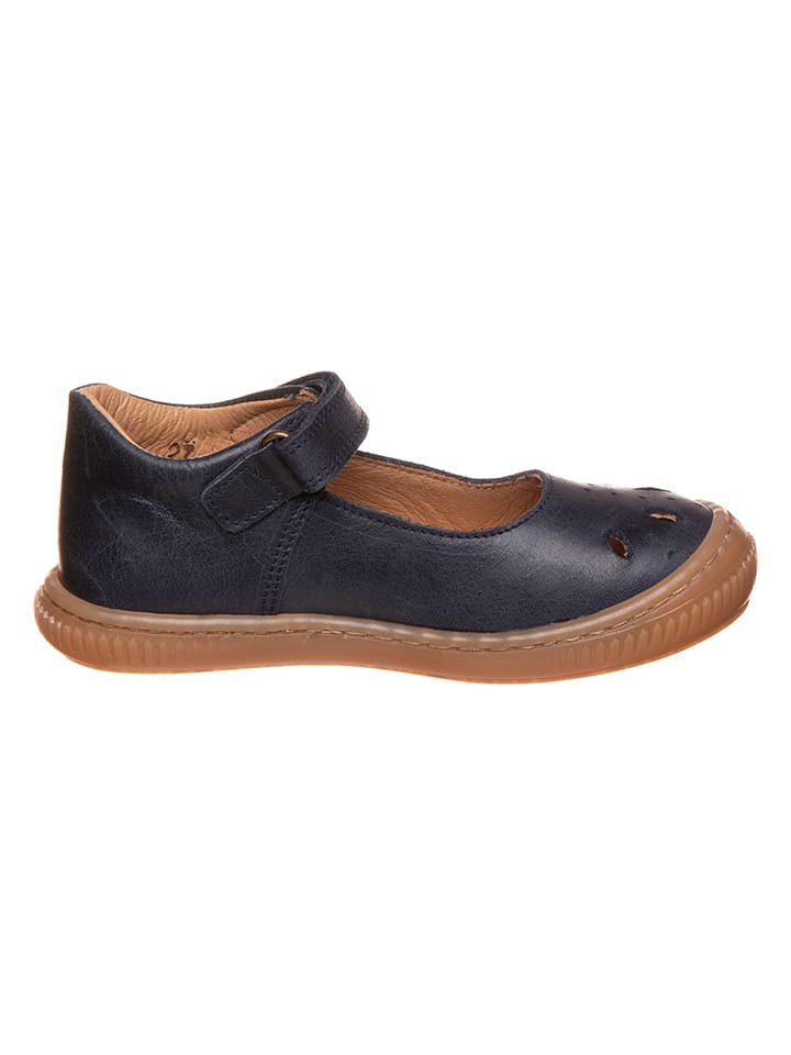 POM POM Leder-Ballerinas in Dunkelblau günstig kaufen