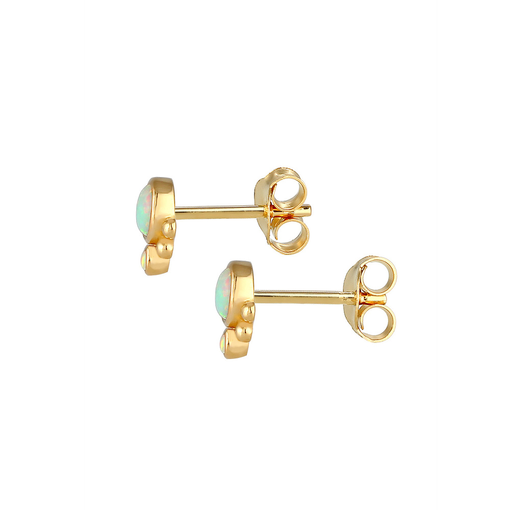 Elli Elli Boucles d'Oreilles Pointes rondes pour dames avec Opal Vintage en 925/1000 a Boucles d'oreilles