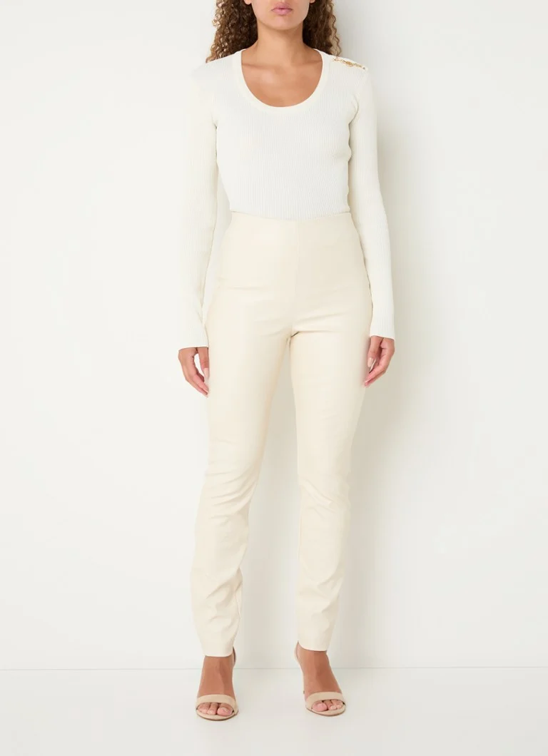 Pantaloni slim fit a vita alta in similpelle NIKKIE Esa