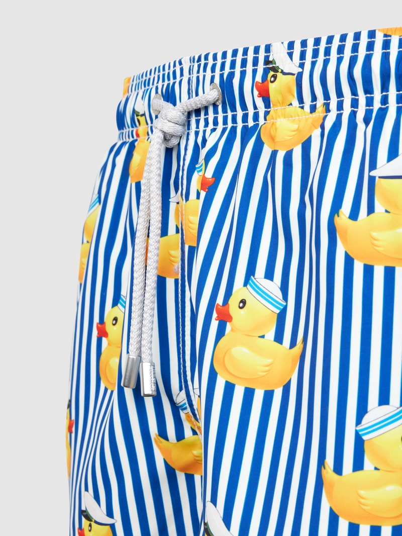 Badehose mit Allover-Muster Modell 'GUSTAVIA' in marineblau