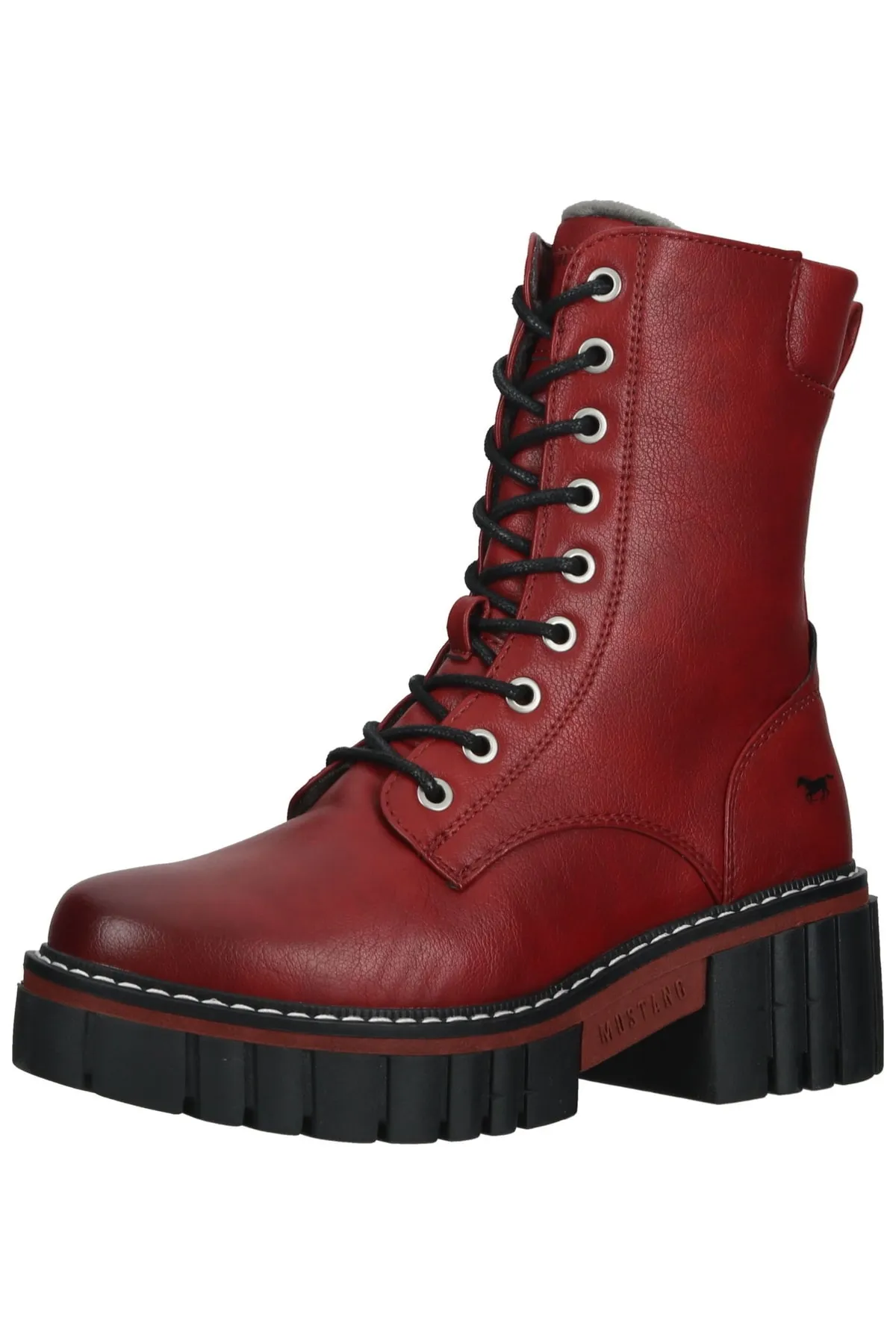 Mustang  Stiefelette - Rot - Blockabsatz