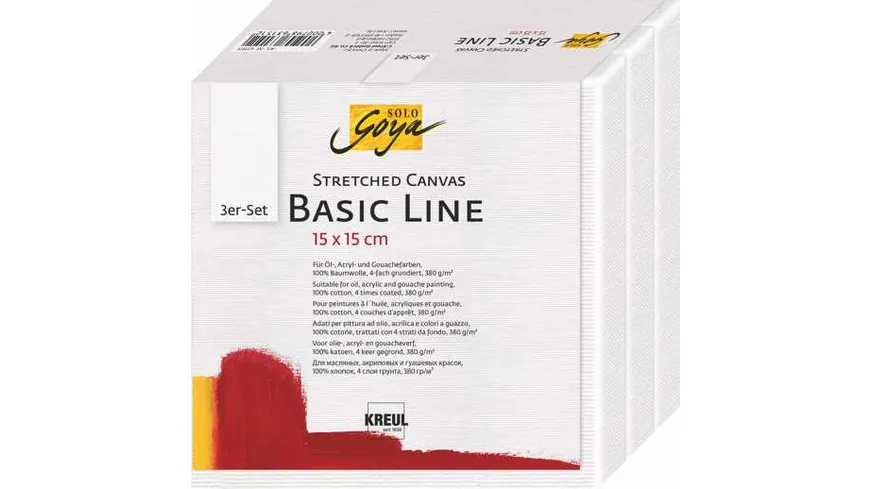 KREUL SOLO GOYA Keilrahmen 3er Set Basic Line 15 x 15 cm