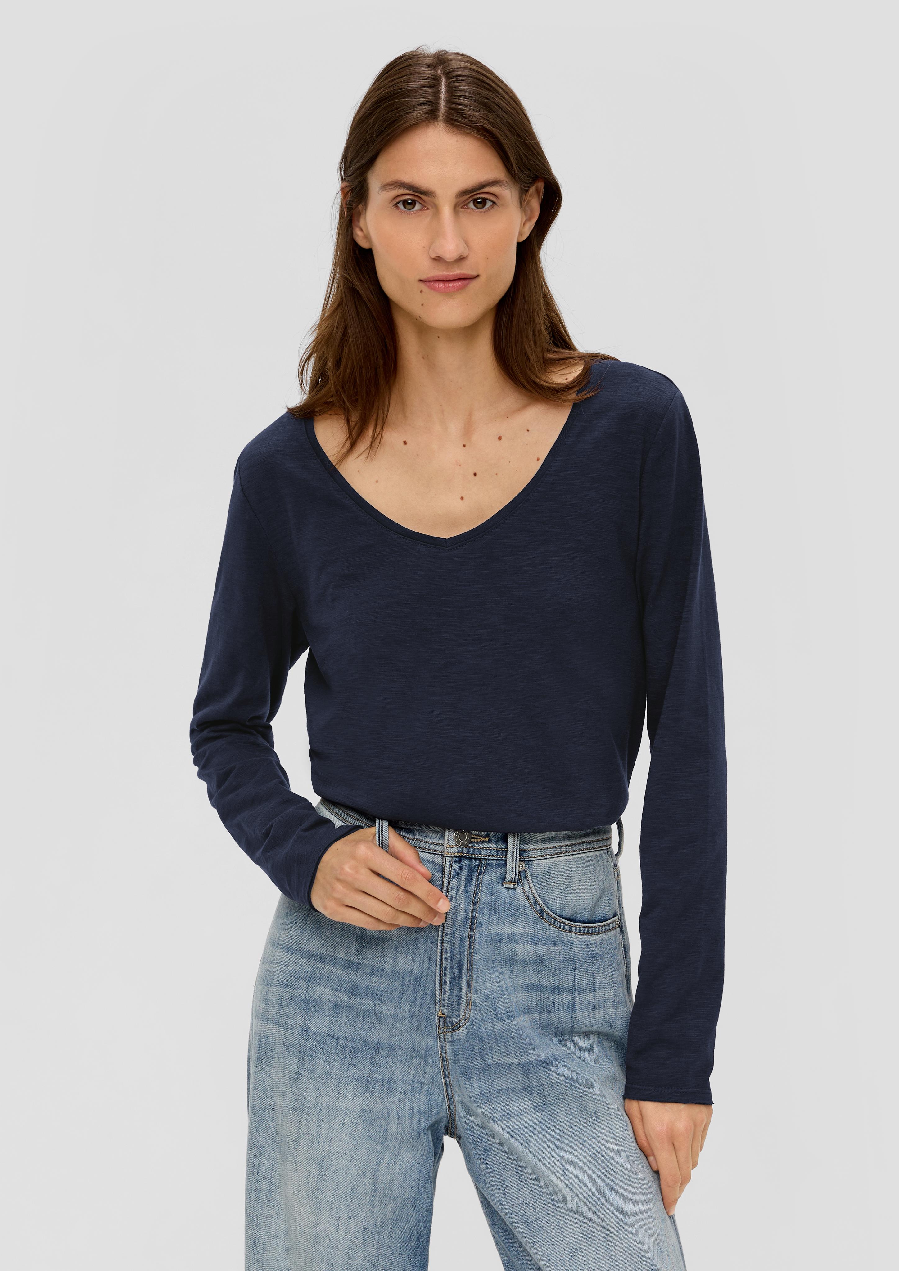 Gestreiftes Longsleeve mit Rollsaum  2135958-5959