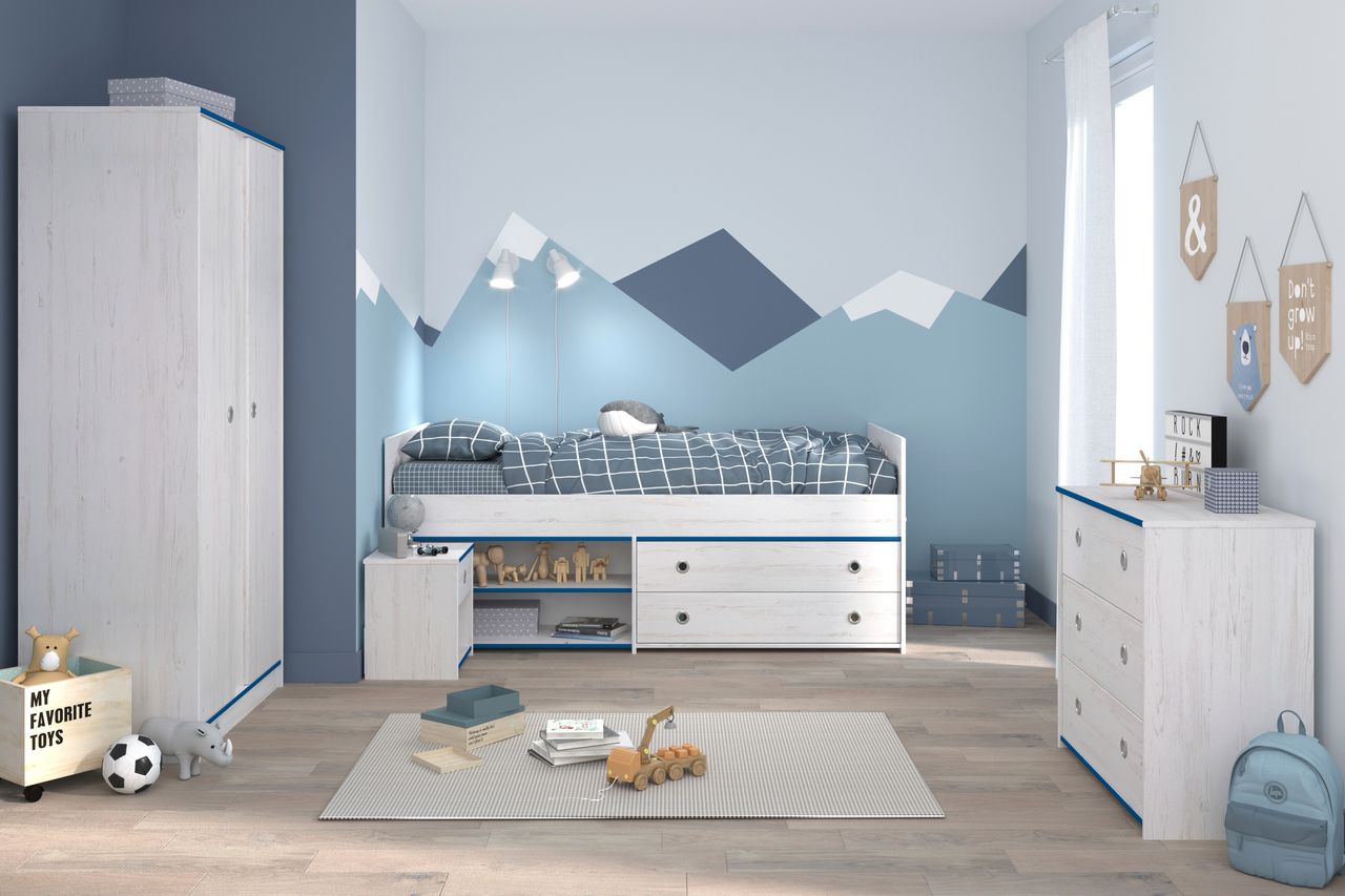 Parisot Kinderzimmer, 4-tlg., Smoozy 21 - Kanten drehbar - Pink oder Blau
