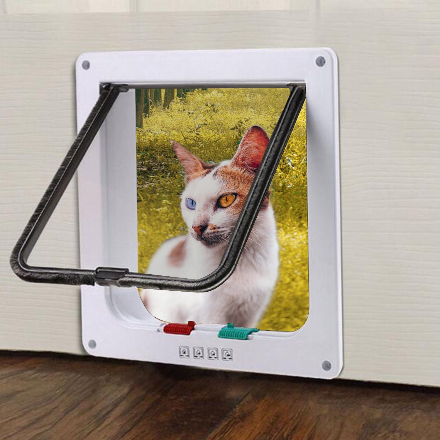 TolleTour Katzenklappe Katzenklappe Katzentür 4-Wege Hundeklappe M-L Eingangskontrolle
