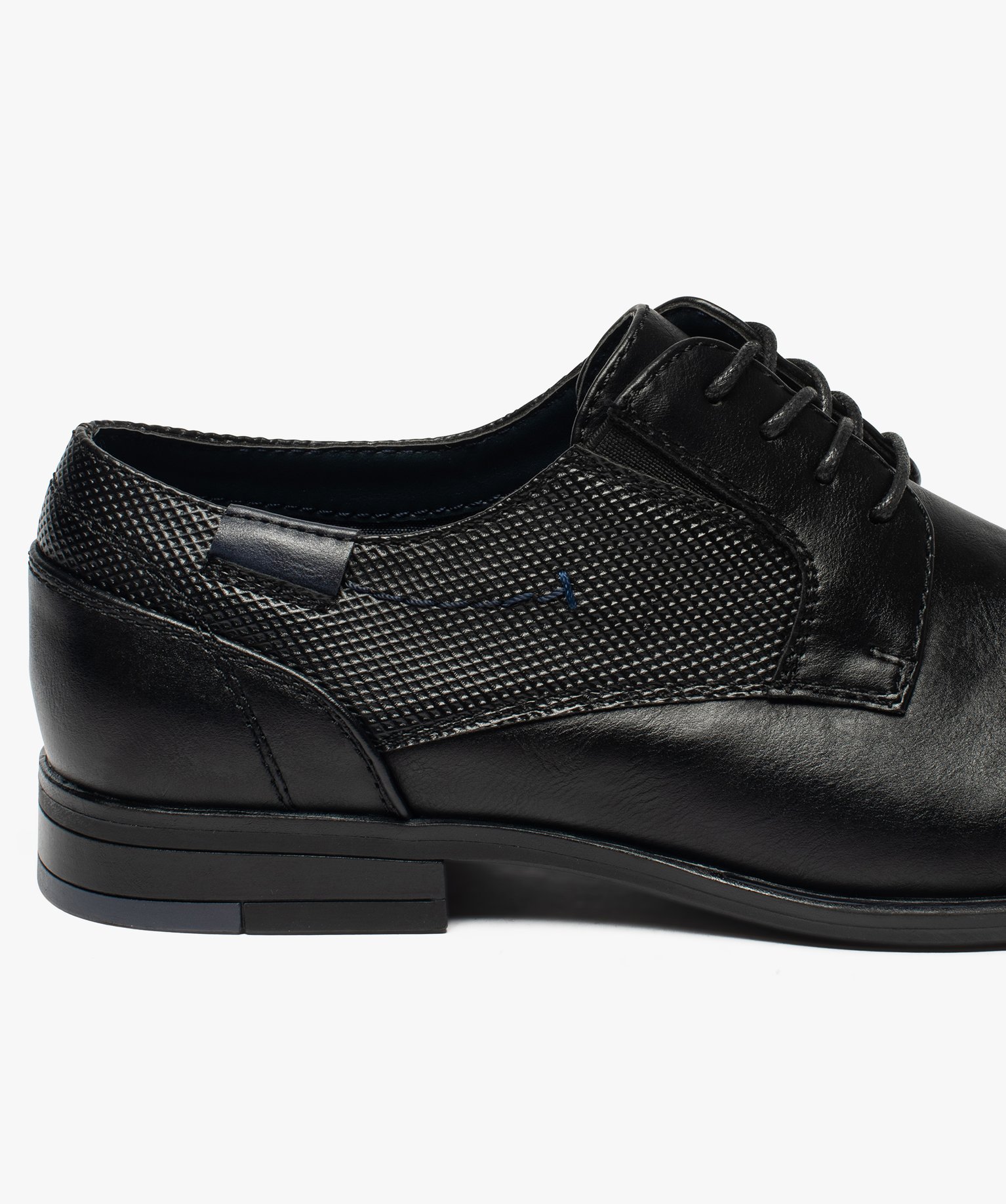 Derbies homme unis à bout droit et surpiqres noir | GEMO